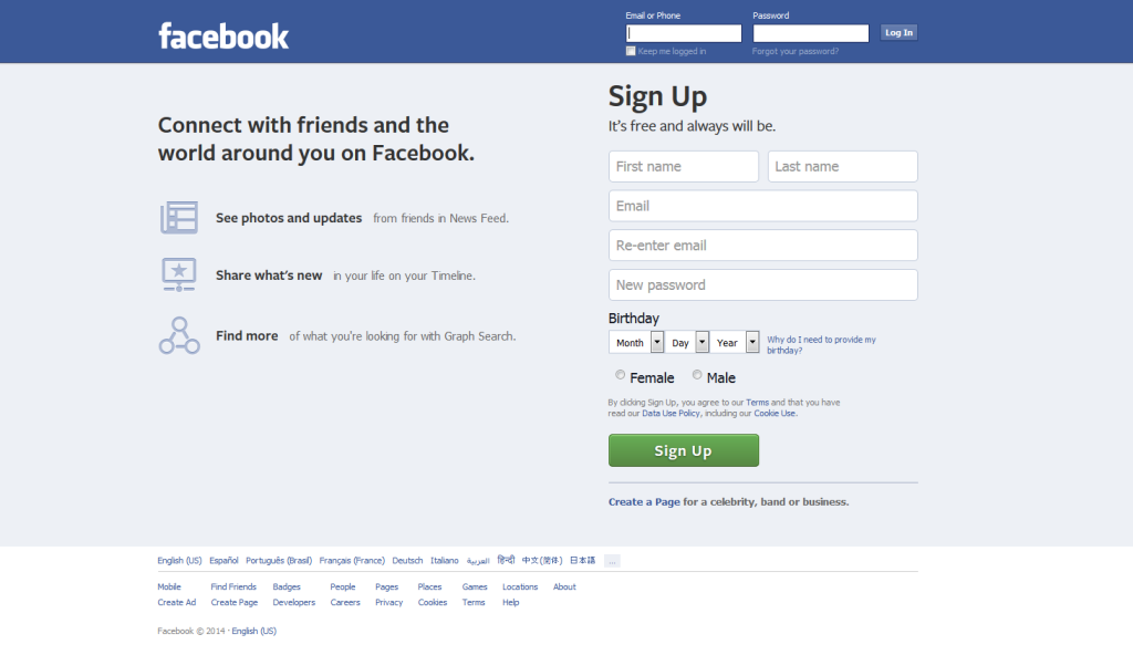 Facebook's Front Page